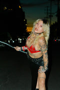 AXE RED LEATHER TOP