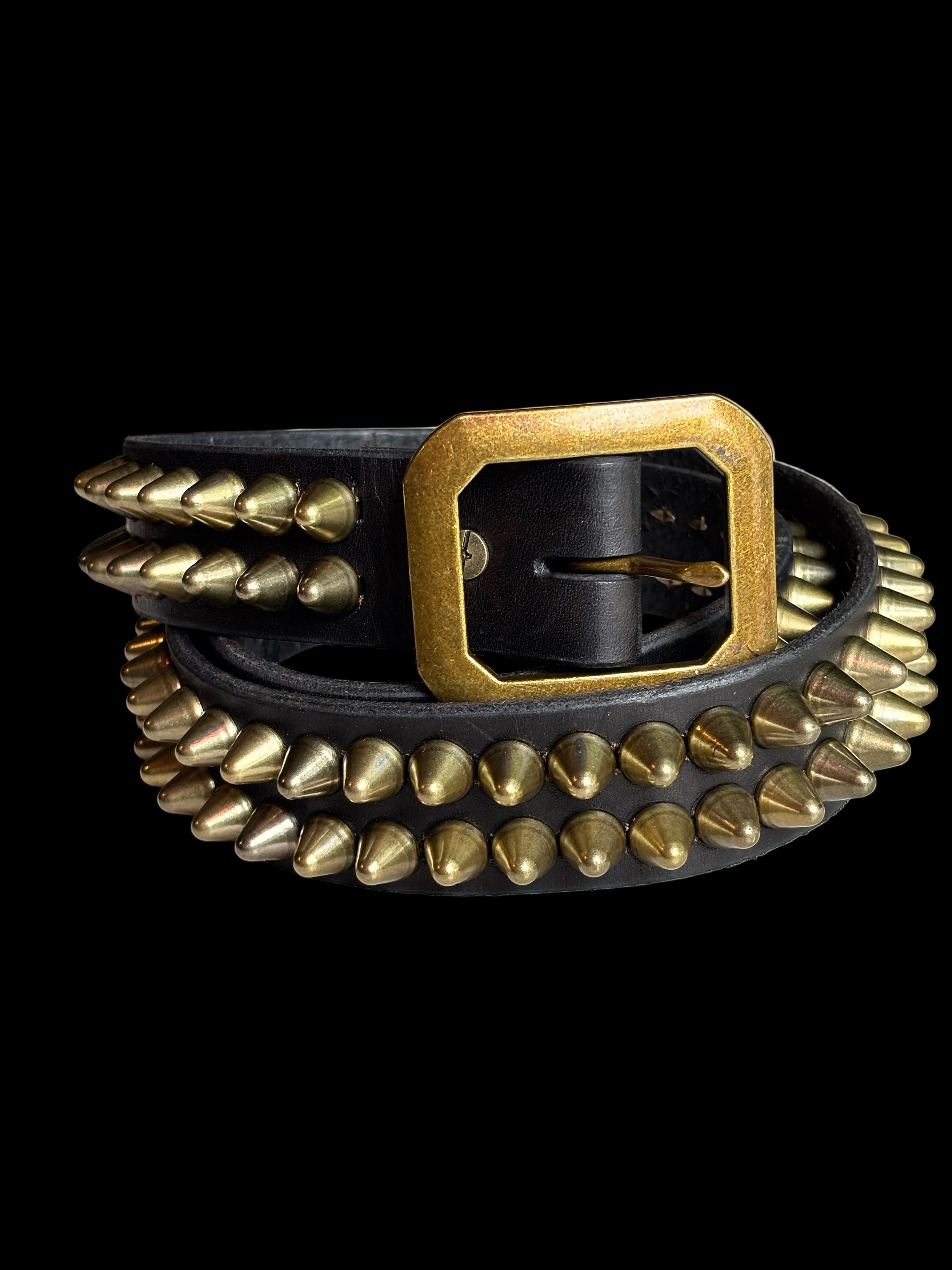 BRASS 77 BLACK LEATHER BELT